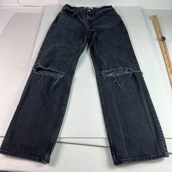 Abercrombie Fitch Jeans Womens 29x31* 90s Relaxed High Rise Black Denim Tag 28 L - Picture 1 of 16